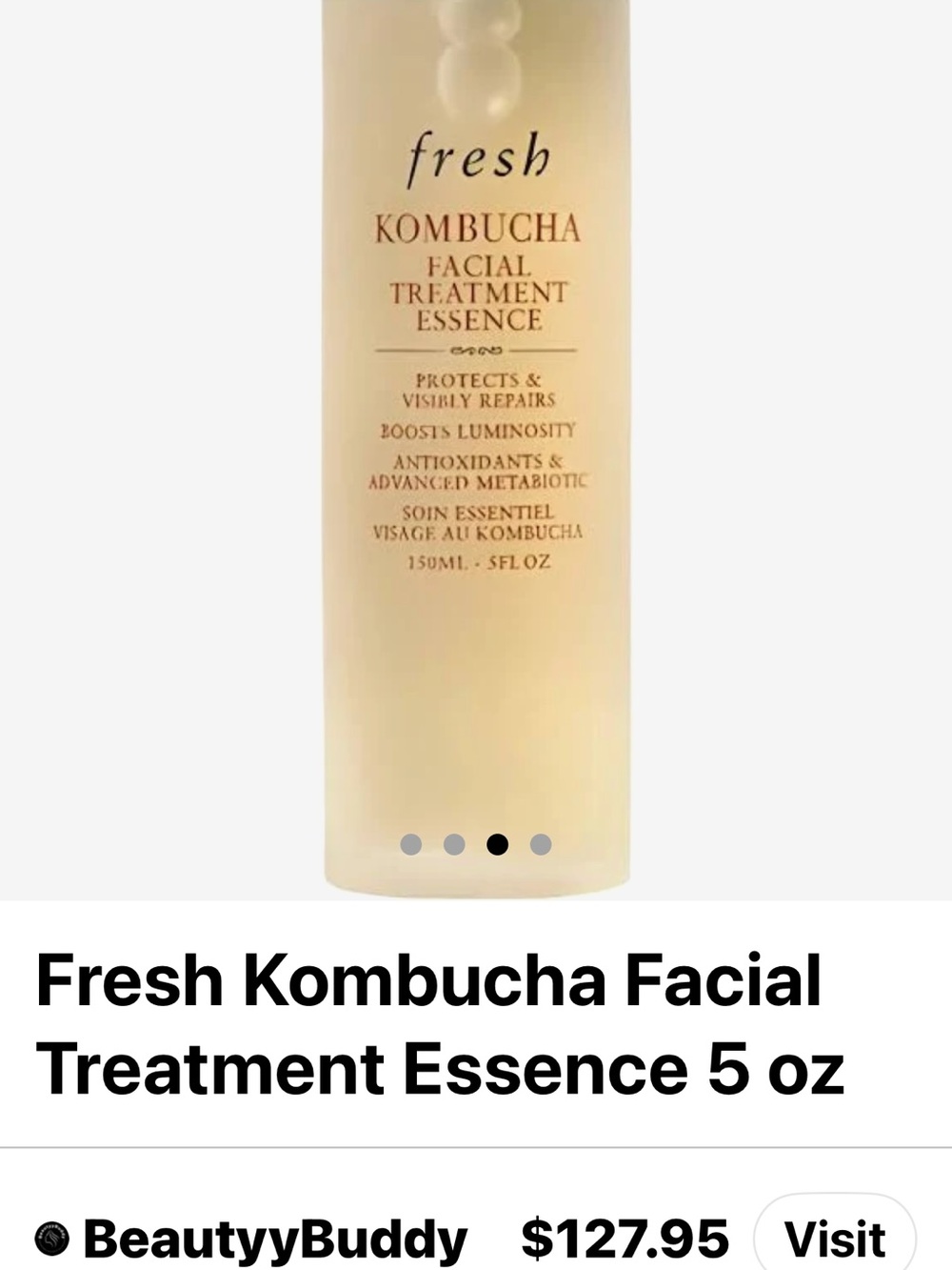 fresh Kombucha Facial Treatment Essence - Pale Cream NEW did not come in a box!